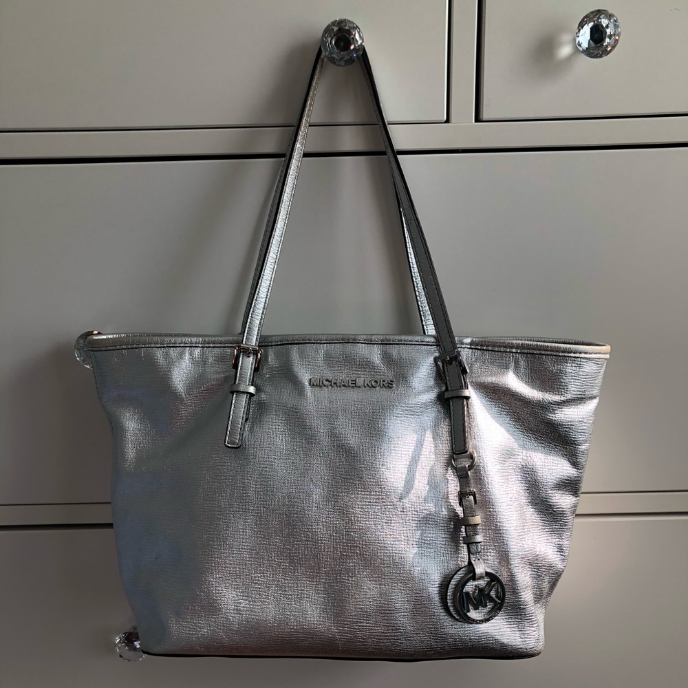 Michael Kors Metallic Silver Tote